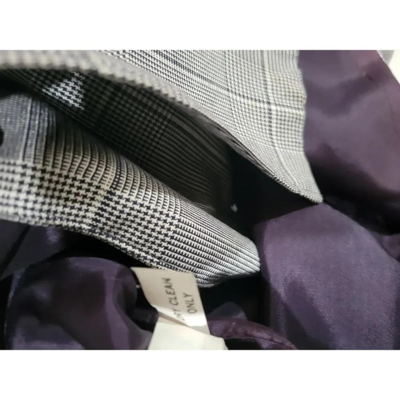 Russ Togs Women’s Vintage Gray Plaid Double-Breasted Blazer – Size 16 - Picture 4 of 10